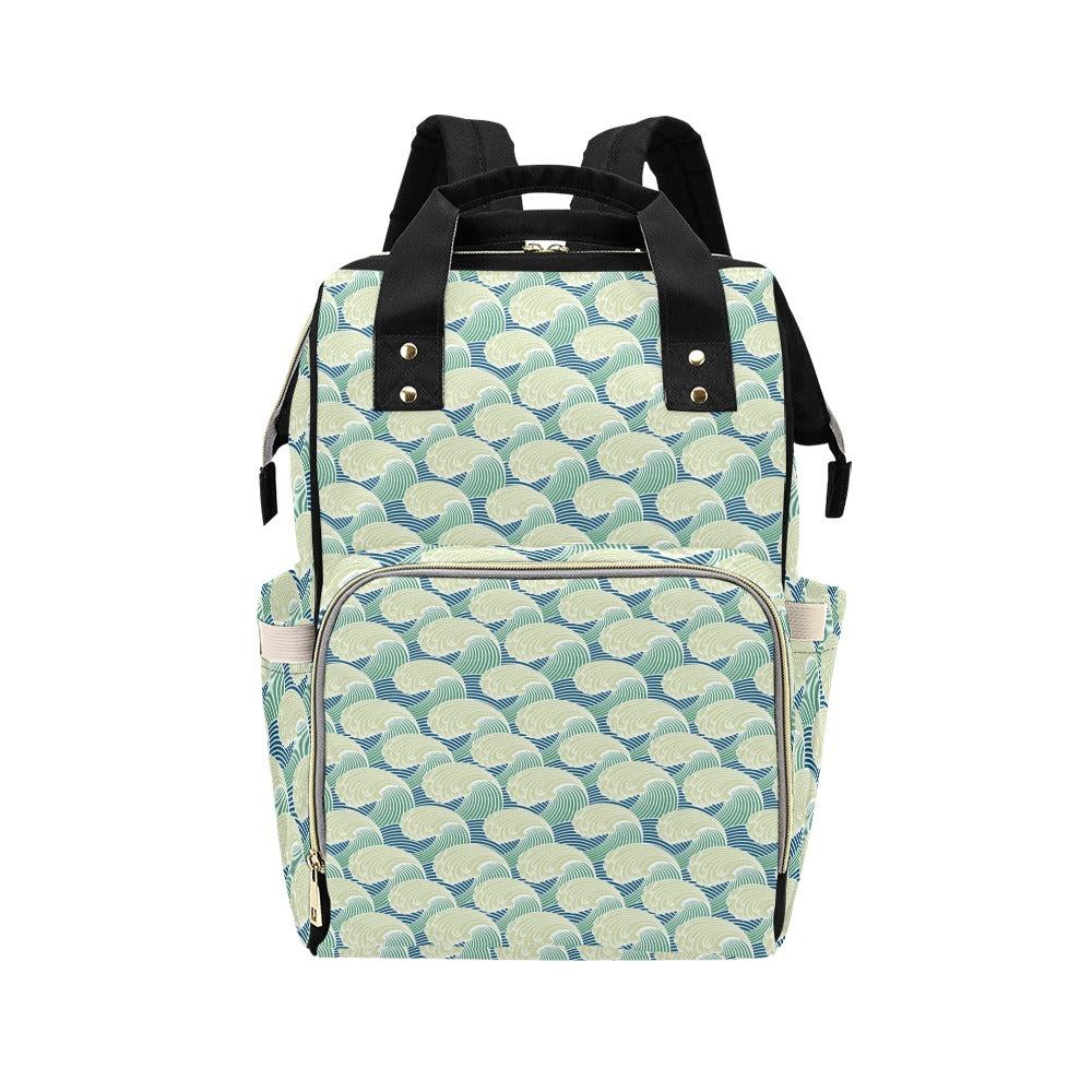 Wave Japan Style Print Design LKS302 Diaper Bag Backpack