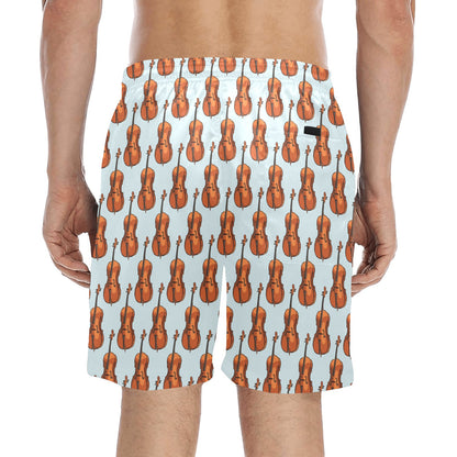 Violin Print Design LKS406 Men's Swim Trunks Beach Shorts