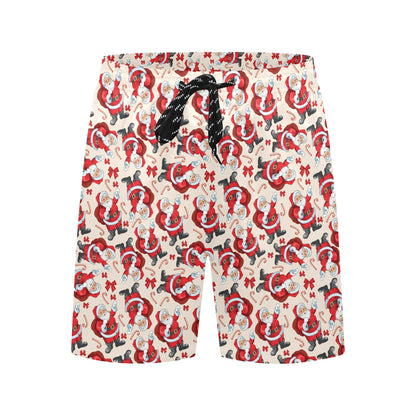 Santa Christmas Themed Print Design LKS302 Men's Swim Trunks Beach Shorts