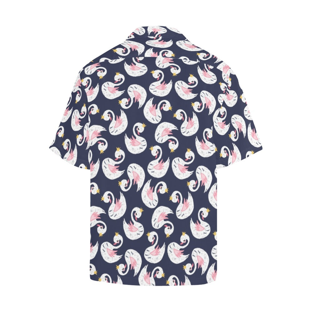 Swan Print Design LKS403 Men's Men's Hawaiian Shirt