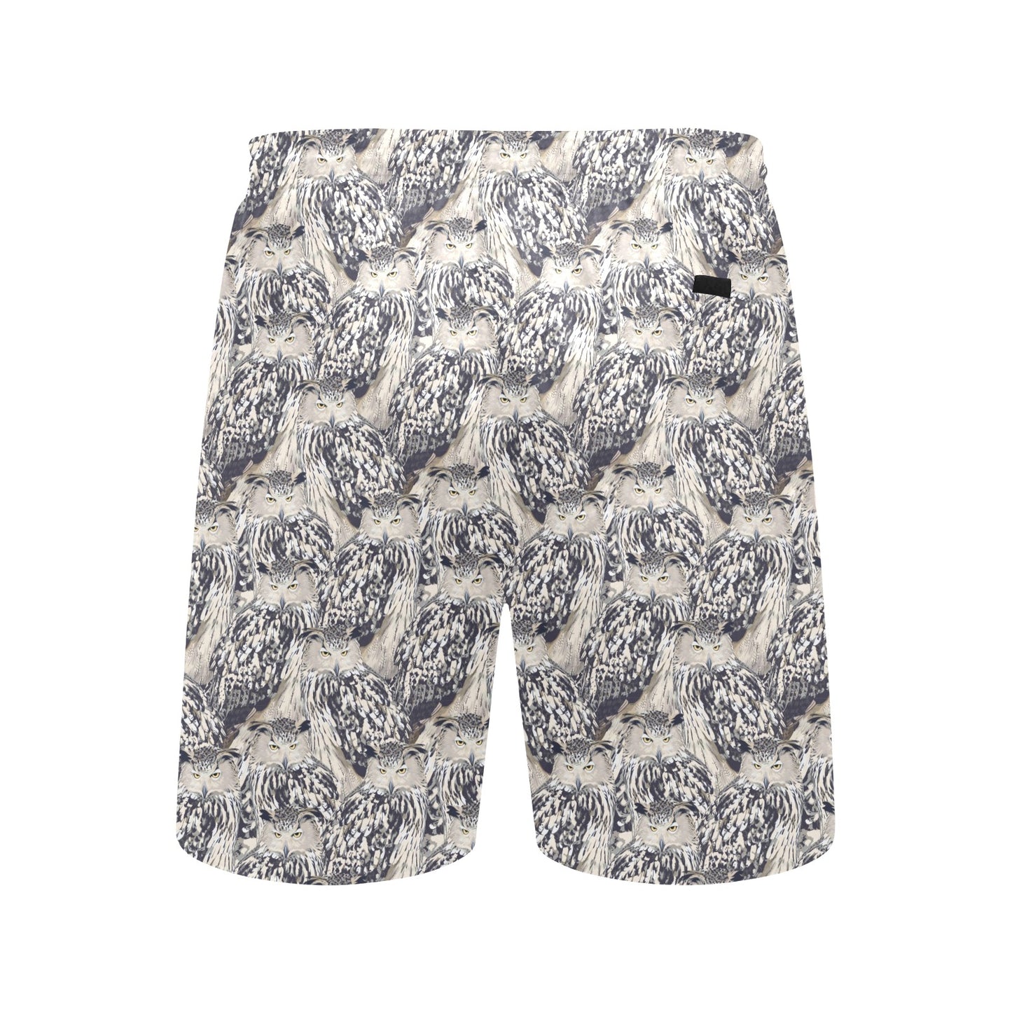 Owl Realistic Themed Design Print Men's Swim Trunks Beach Shorts