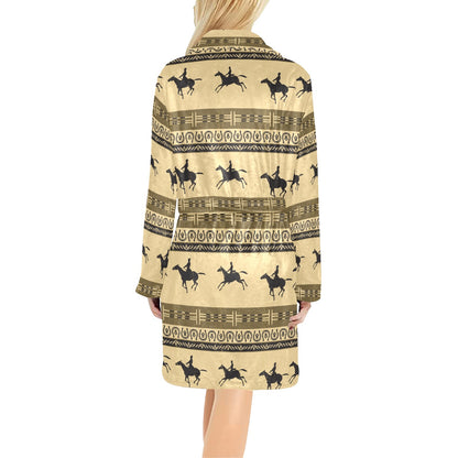 Horse Pattern Prnt Women's Fleece Robe