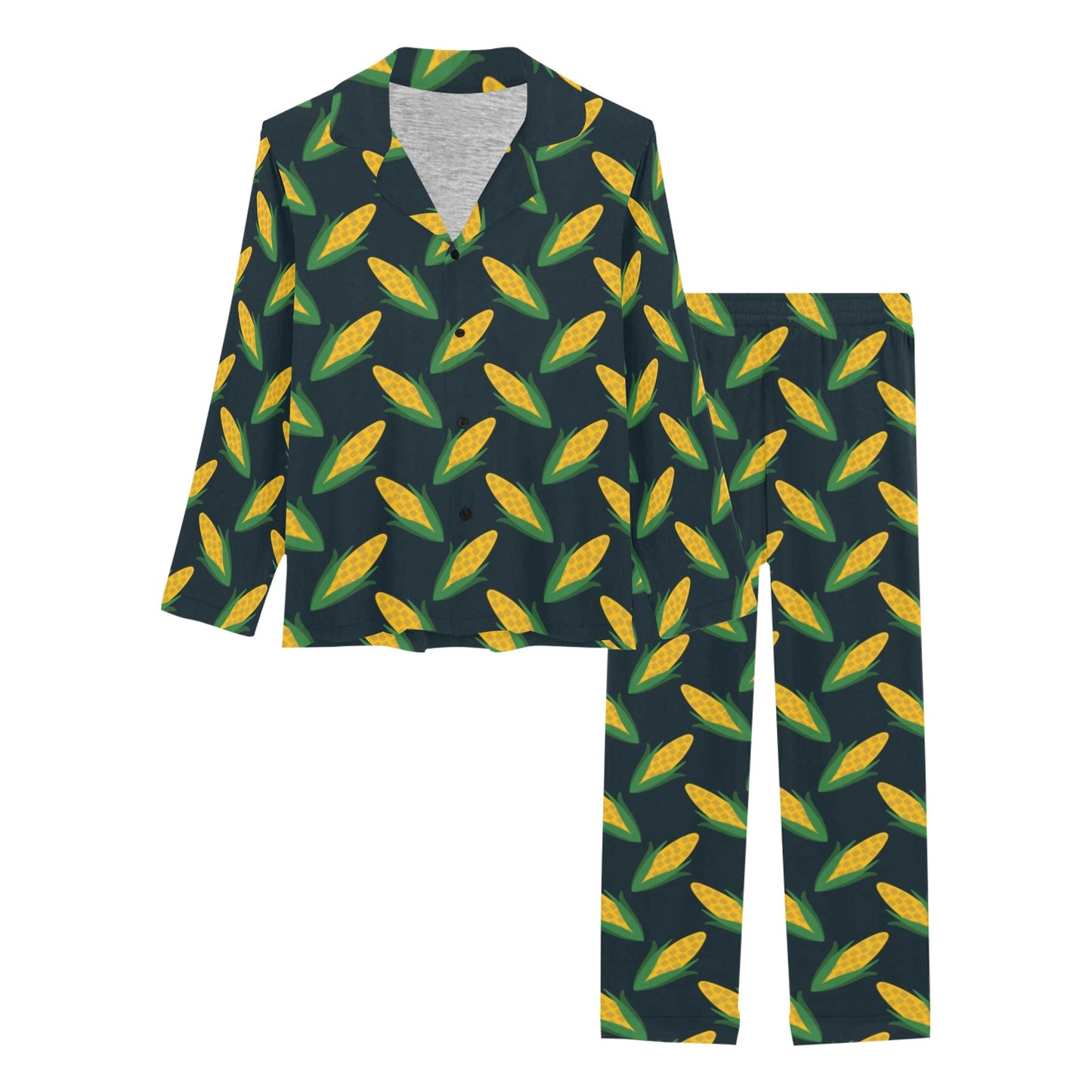 Corn Pattern Print Design 02 Women's Long Pajama Set