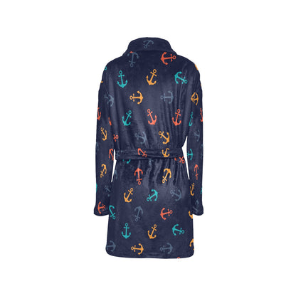 Anchor Pattern Print Design 05 Women's Fleece Robe