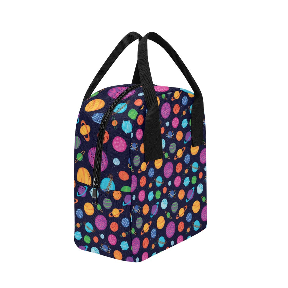 Planet Multicolor Print Design LKS302 Insulated Lunch Bag