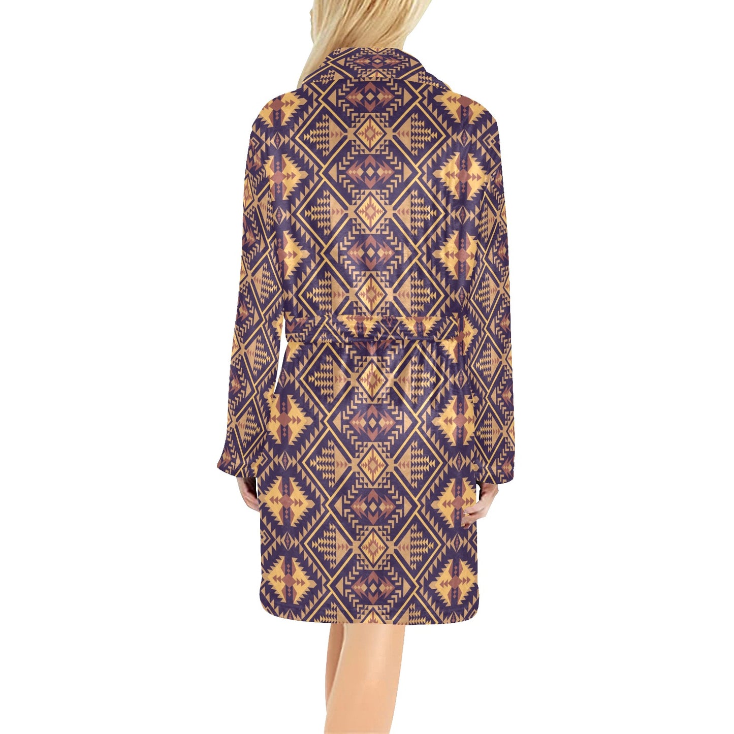 Aztec Pattern Print Design 09 Women's Fleece Robe