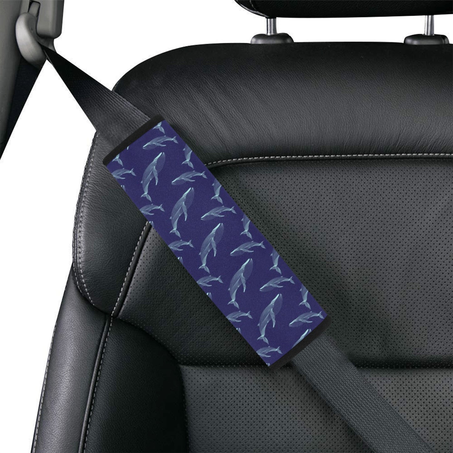 Blue Whale Print Design LKS402 Car Seat Belt Cover