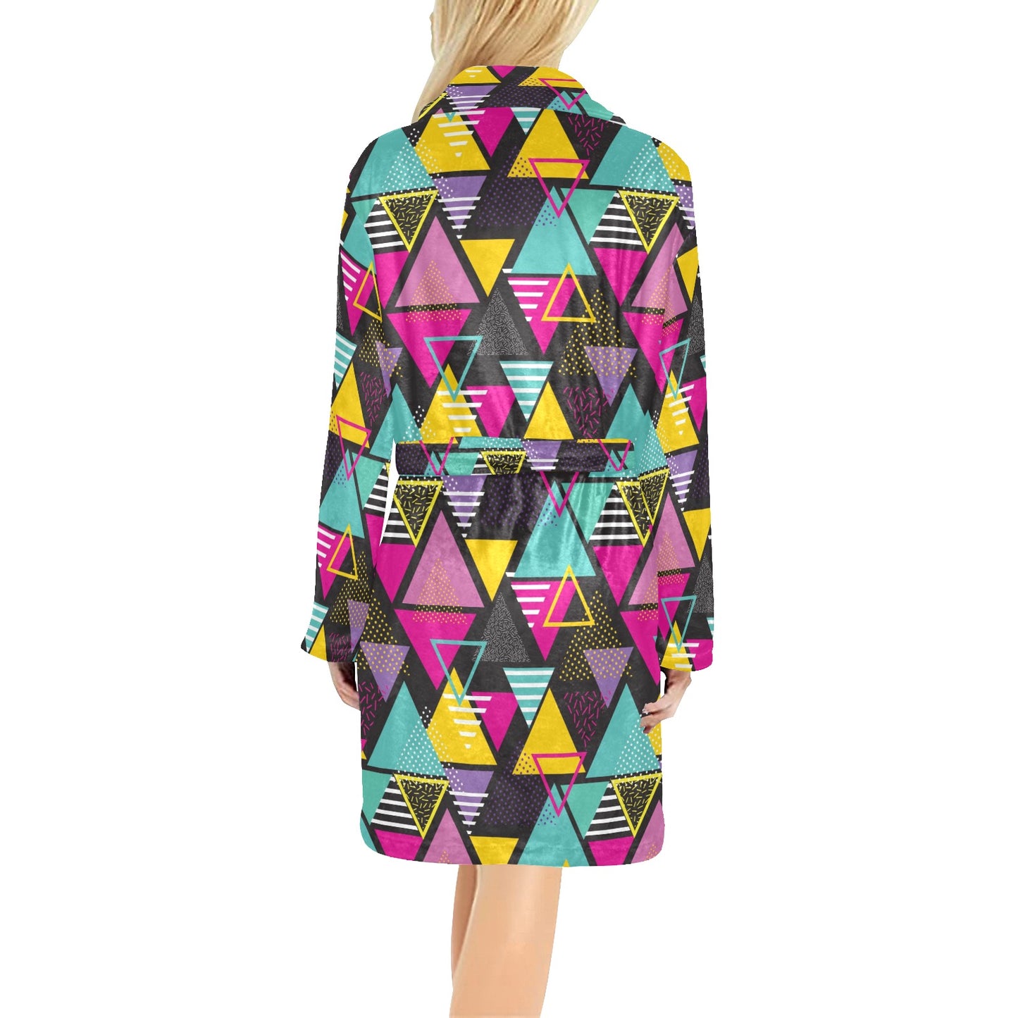 Geometric Colorful Pattern Print Design 02 Women's Fleece Robe