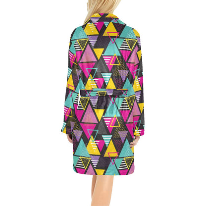 Geometric Colorful Pattern Print Design 02 Women's Fleece Robe