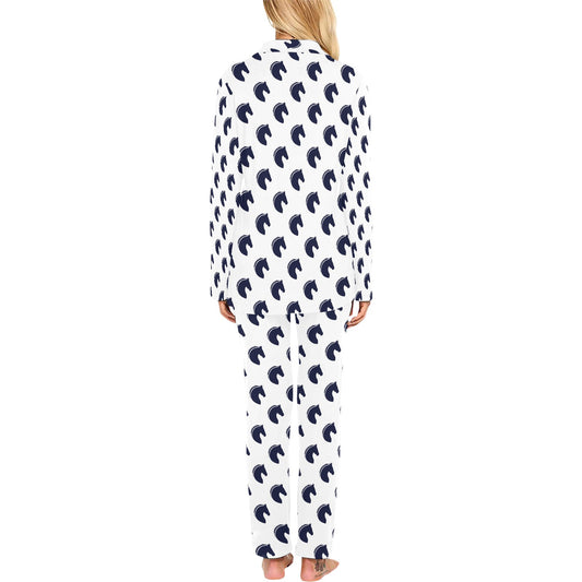 Horse Head Print Design LKS303 Women's Long Pajama Set
