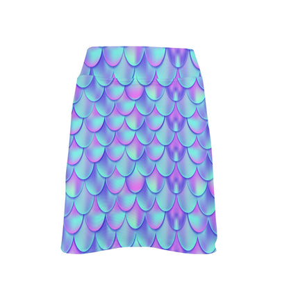 Mermaid Tail Design Print Pattern 17" Golf & Pickleball Skort with Pockets