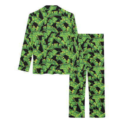 Banana Leaf Pattern Print Design 03 Women's Long Pajama Set