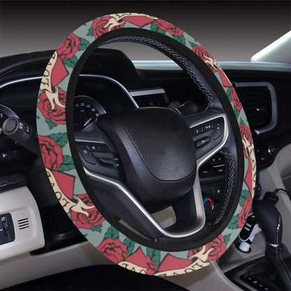 Tattoo Heart Print Design LKS301 Steering Wheel Cover with Elastic Edge