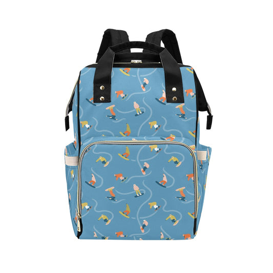 Snowboard Print Design LKS303 Diaper Bag Backpack