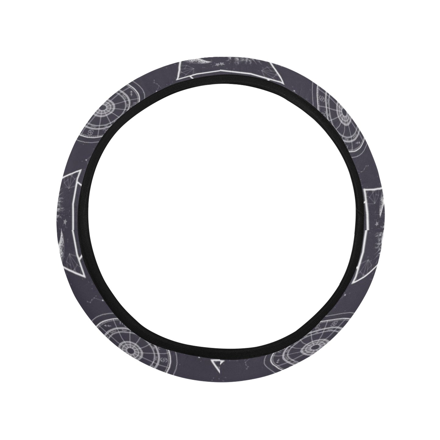 Sun Moon Print Design LKS309 Steering Wheel Cover with Elastic Edge