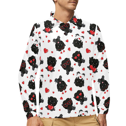 Affenpinscher Pattern Print Design 01 Long Sleeve Polo Shirt For Men's