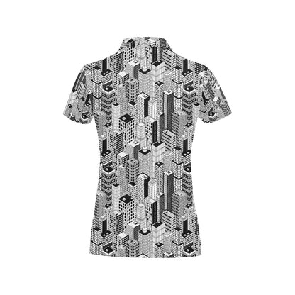 City  Pattern Print Design 02 Women's Polo Shirt