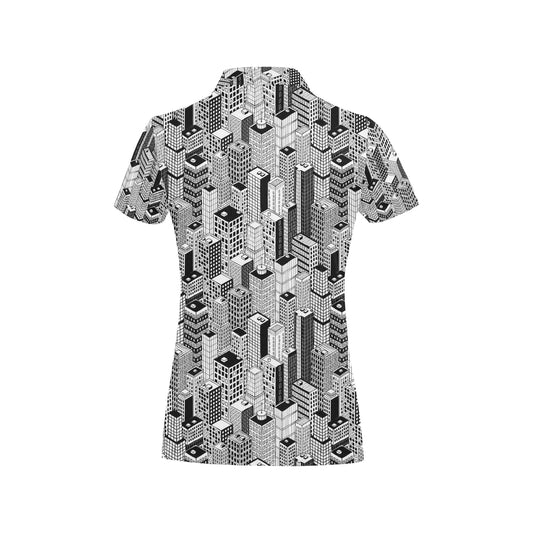 City  Pattern Print Design 02 Women's Polo Shirt