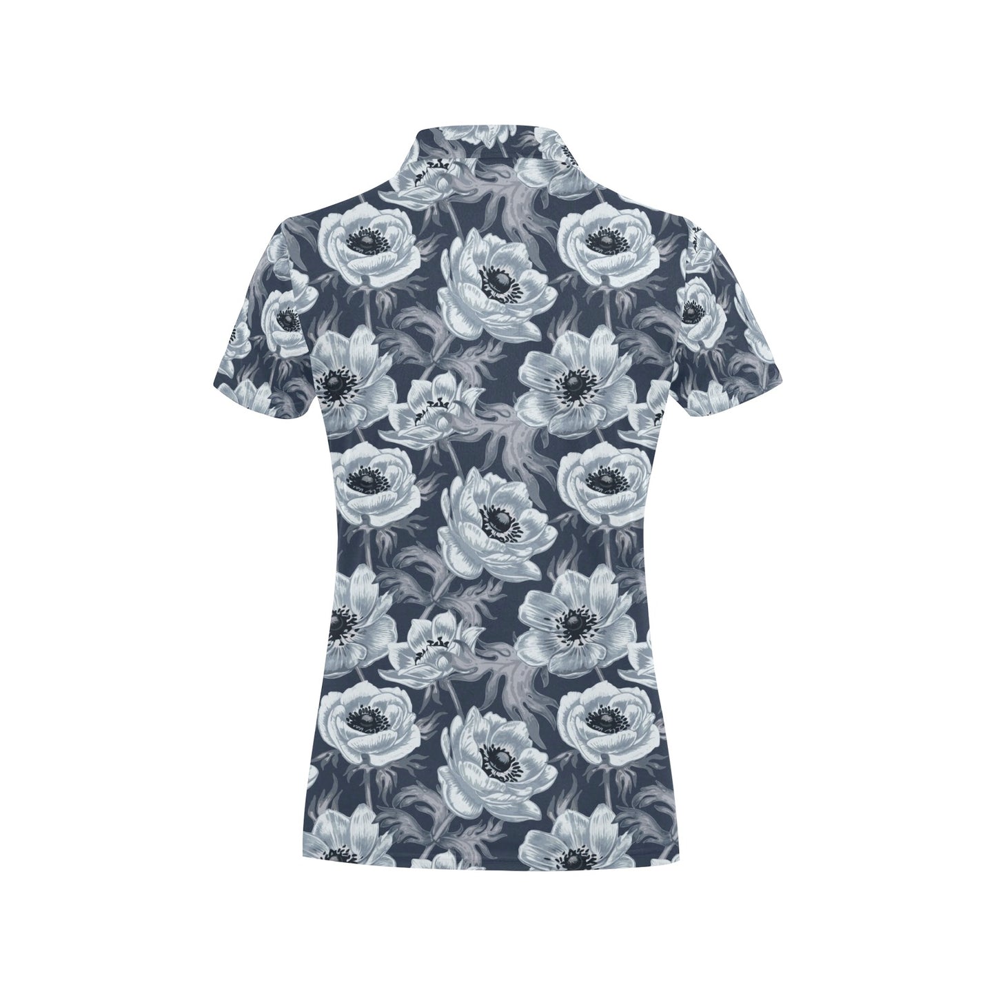 Anemone Pattern Print Design AM09 Women's Polo Shirt