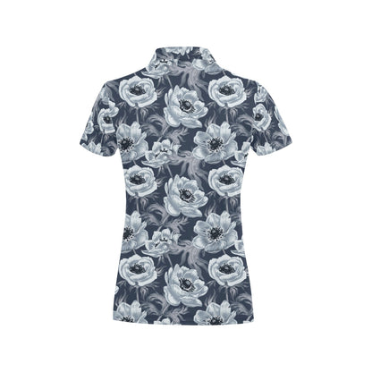 Anemone Pattern Print Design AM09 Women's Polo Shirt