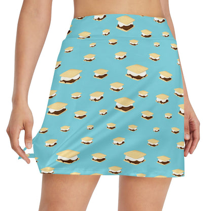 S_Mores Print Design LKS302 17" Golf & Pickleball Skort with Pockets