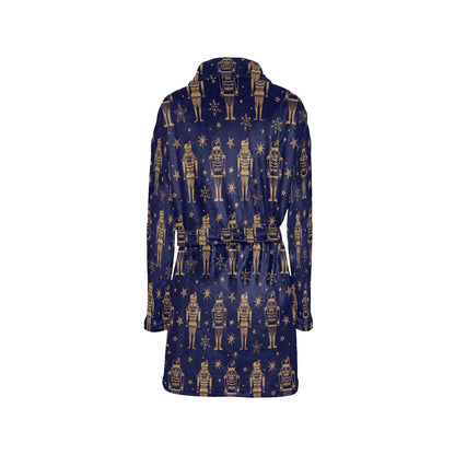 Nutcracker Pattern Print Design A05 Women's Fleece Robe