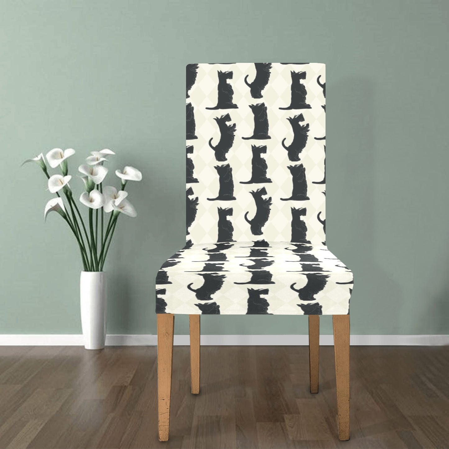 Scottish Terriers Print Design LKS309 Dining Chair Slipcover