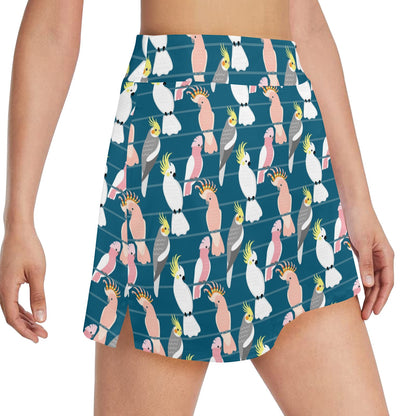 Cockatoo Print Design LKS401 17" Golf & Pickleball Skort with Pockets