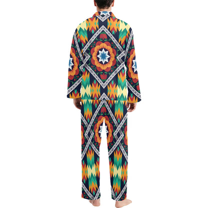 African Kente Men's Long Pajama Set