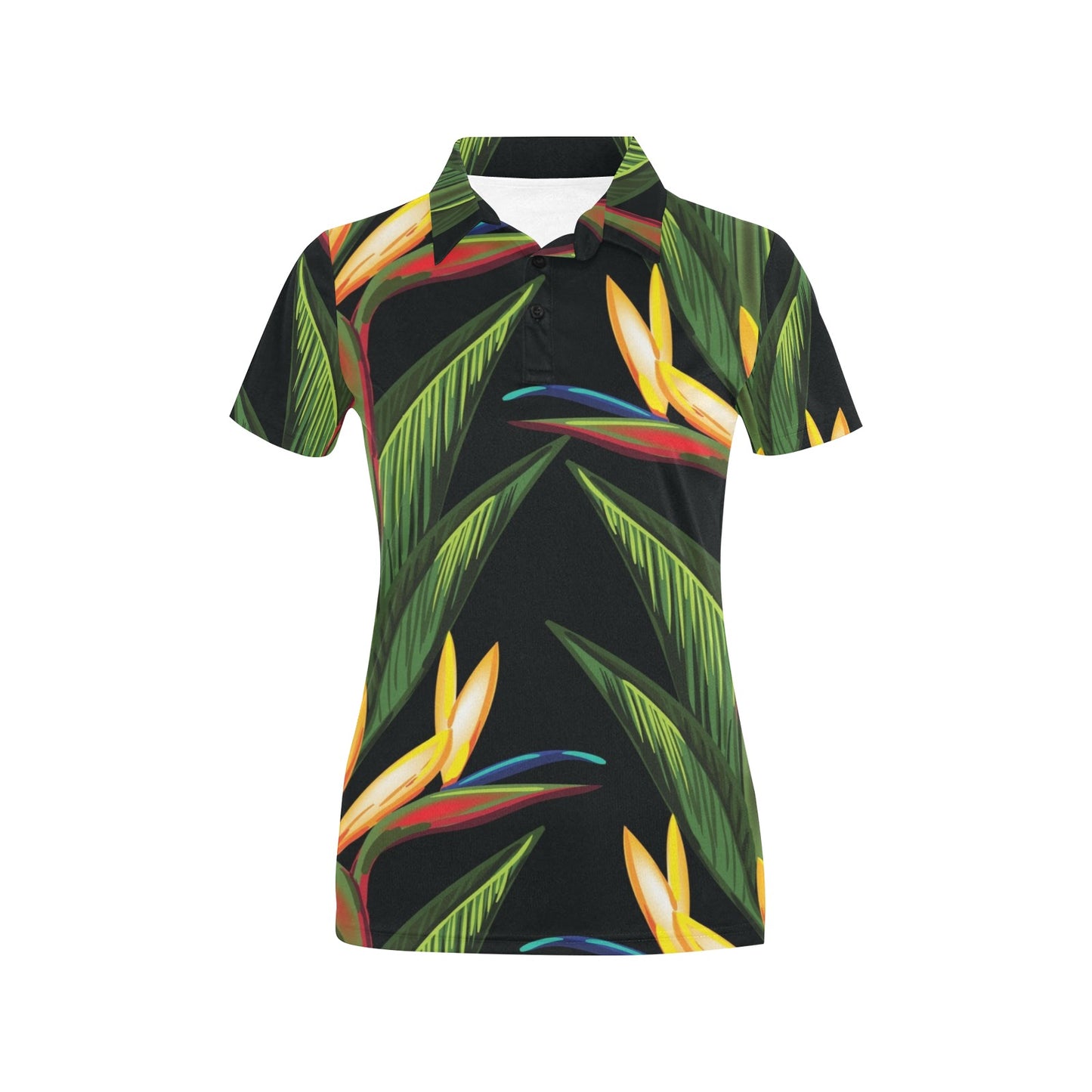 Bird Of Paradise Pattern Print Design BOP012 Women's Polo Shirt