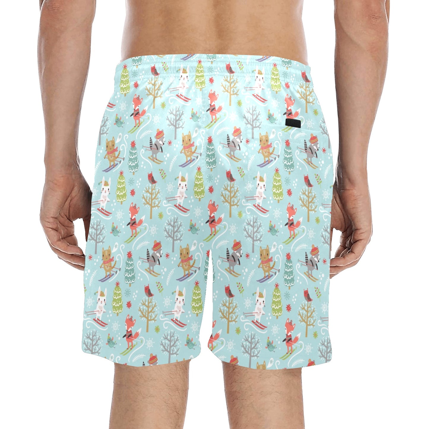 Ski Fox Cute Print Design LKS303 Men's Swim Trunks Beach Shorts
