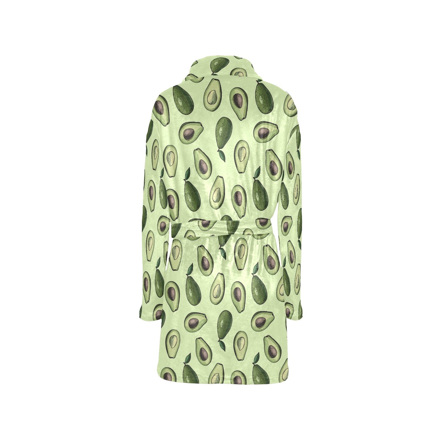 Avocado Pattern Print Design 02 Women's Fleece Robe