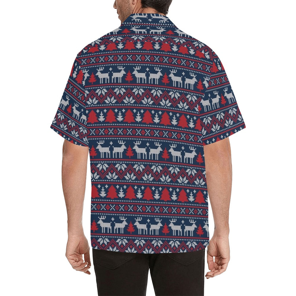 Reindeer Print Design LKS405 Men's Men's Hawaiian Shirt