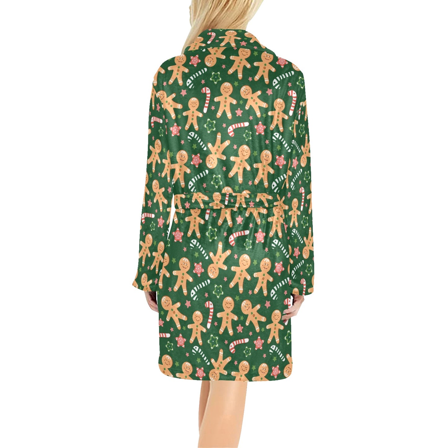 Gingerbread Pattern Print Design 04 Women's Fleece Robe