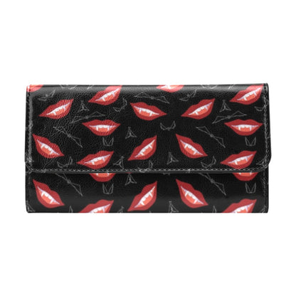 Vampire Lips Print Design LKS301 Women's Trifold Wallet