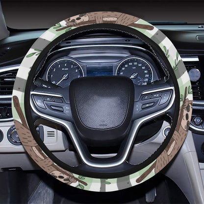 Sloth Print Design LKS301 Steering Wheel Cover with Elastic Edge