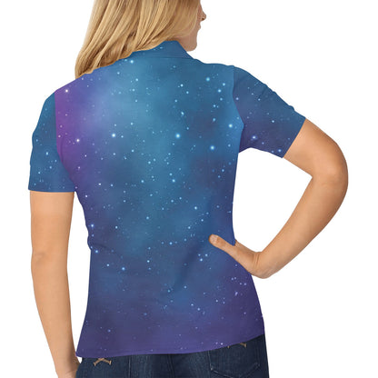 Nebula Pattern Print Design A01 Women's Polo Shirt