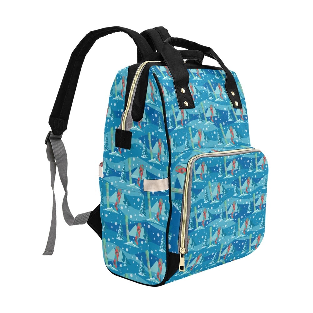 Snowboard Print Design LKS301 Diaper Bag Backpack