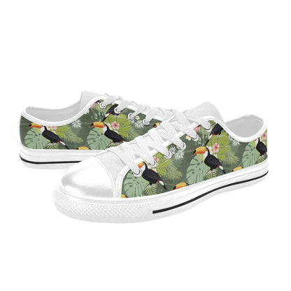 Toucan Print Design LKS304 Women's White Low Top Shoes