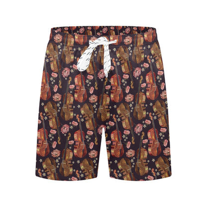 Violin Print Design LKS402 Men's Swim Trunks Beach Shorts