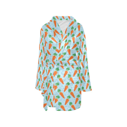 Carrot Pattern Print Design 01 Women's Fleece Robe