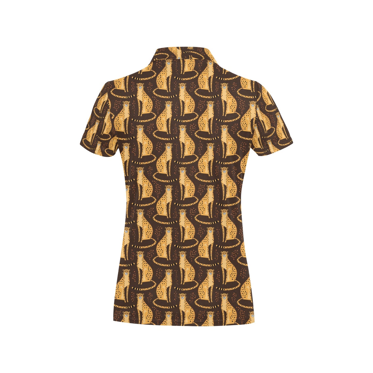 Cheetah Pattern Print Design 03 Women's Polo Shirt