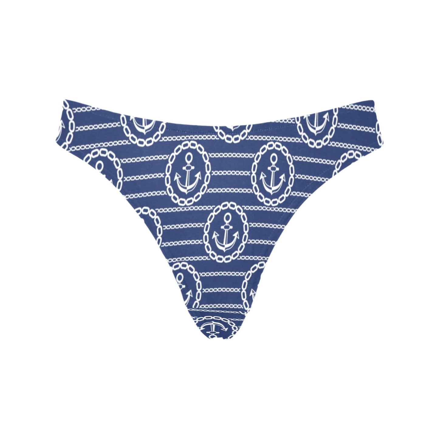 Anchor Stripe Pattern Women's Thongs