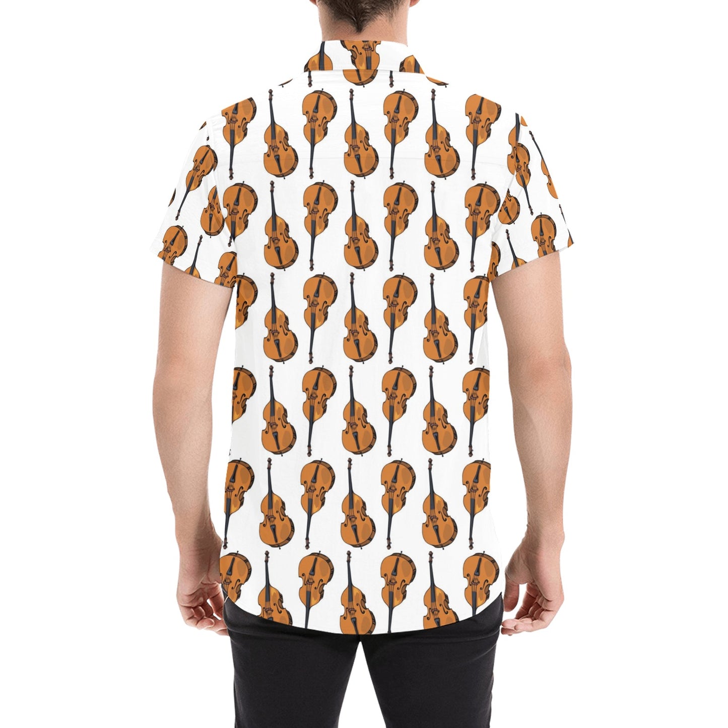 Cello Print Design LKS403 Men Short Sleeve Button Up Shirt