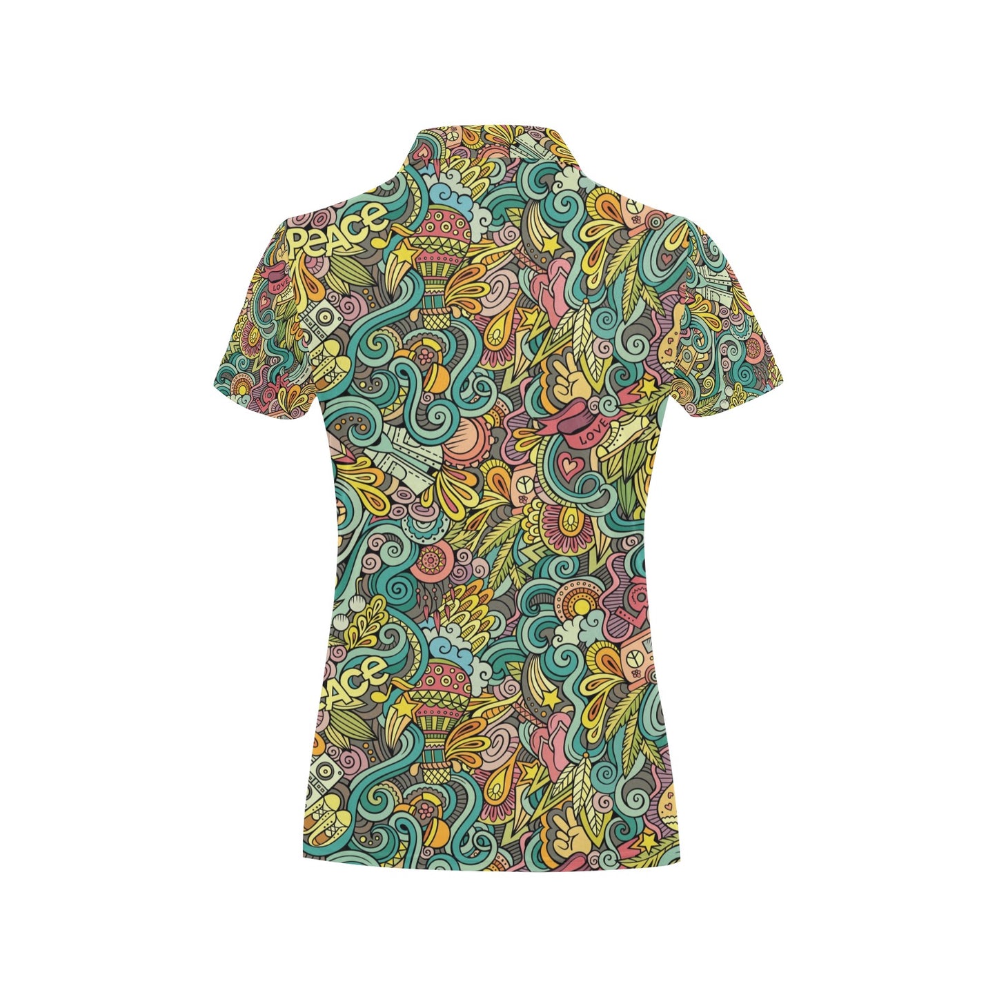 Hippie Print Design LKS302 Women's Polo Shirt