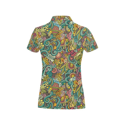 Hippie Print Design LKS302 Women's Polo Shirt