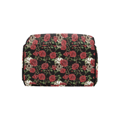 Skull And Roses Print Design LKS303 Diaper Bag Backpack