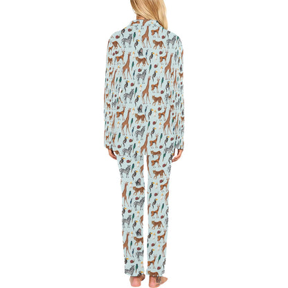Safari Animal Print Design LKS306 Women's Long Pajama Set
