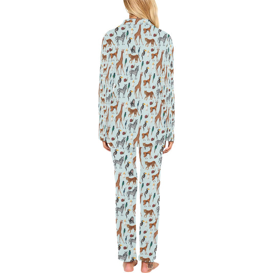 Safari Animal Print Design LKS306 Women's Long Pajama Set
