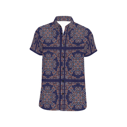 Bandana Print Design LKS3012 Men Short Sleeve Button Up Shirt